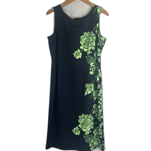 Maya‎ Brooke NWT Navy Blue Floral Bodycon Sleeveless Midi Dress Size 12 - Picture 6 of 6